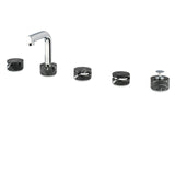 5-piece deckmount tub filler with diverter and handshower