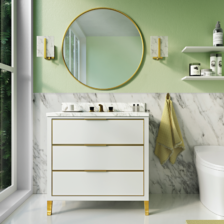 MUSE Metal Trim 36-in Single-Basin Vanity