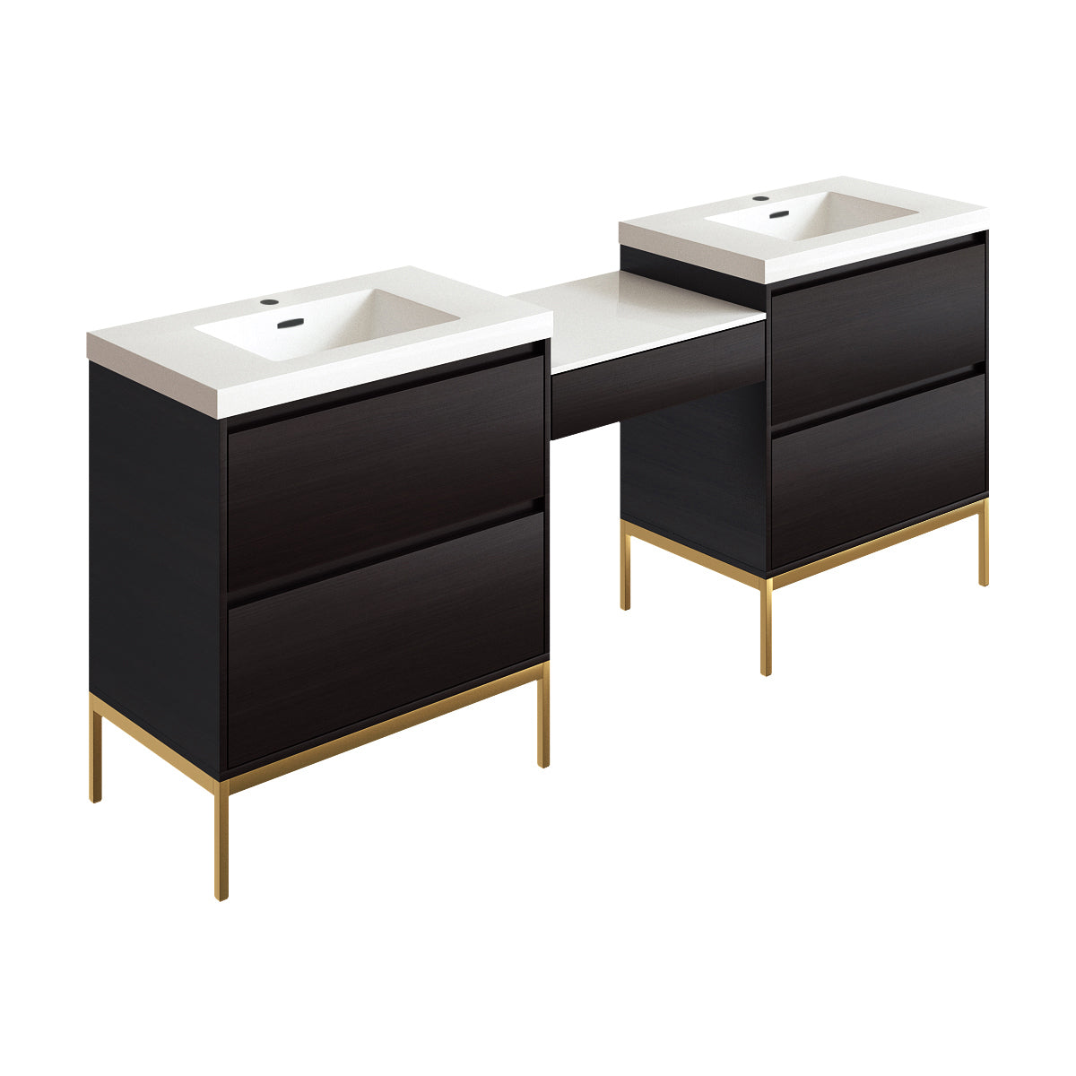 Bolton Double Vanity with Make-Up Counter