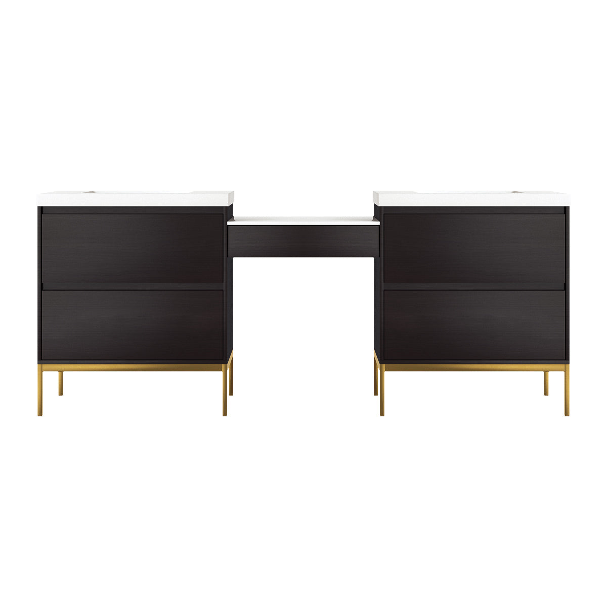 Bolton Double Vanity with Make-Up Counter