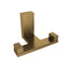 Fire Double Towel Hook in Brushed Gold