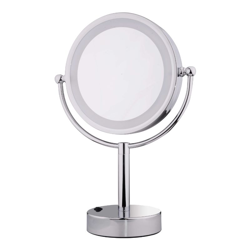 8.5″ Double Sided Lighted Free Standing Mirror Zoom 5x
