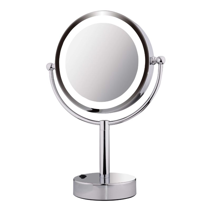 8.5″ Double Sided Lighted Free Standing Mirror Zoom 5x