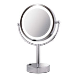 8.5″ Double Sided Lighted Free Standing Mirror Zoom 5x