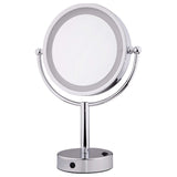 8.5″ Double Sided Lighted Free Standing Mirror Zoom 5x
