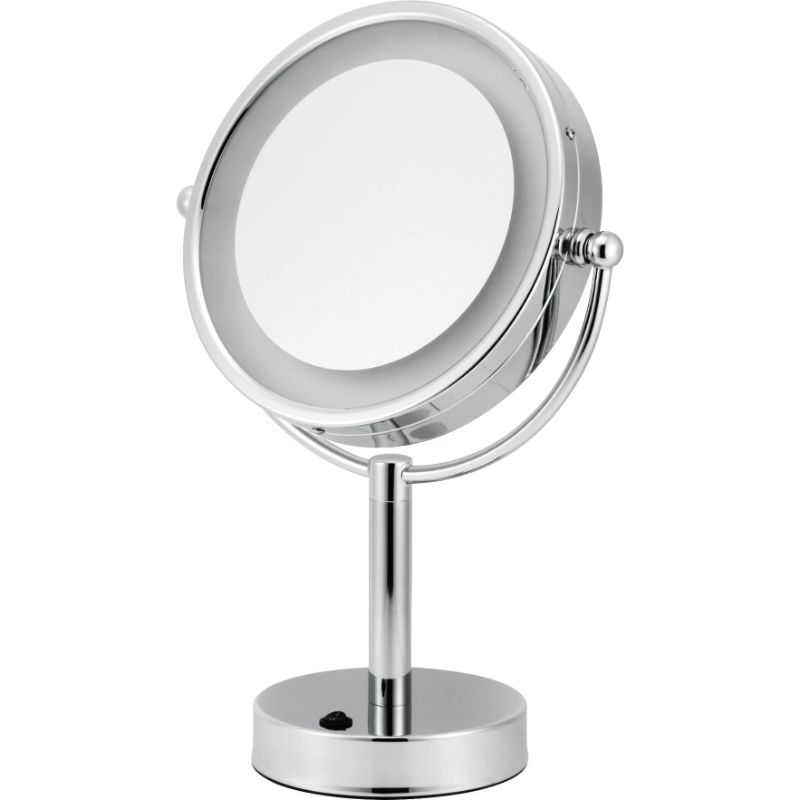 8.5″ Double Sided Lighted Free Standing Mirror Zoom 5x