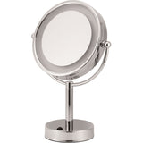 8.5″ Double Sided Lighted Free Standing Mirror Zoom 5x