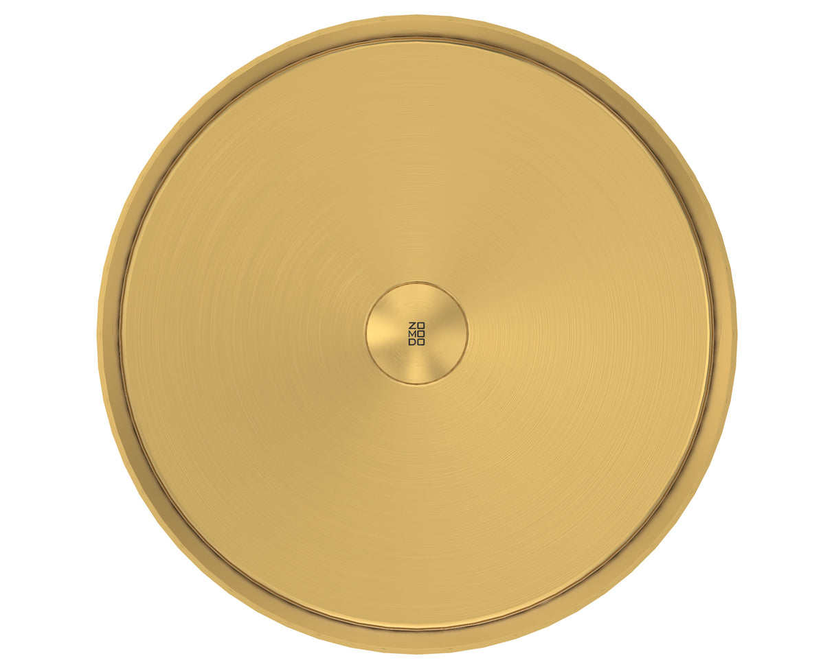 Vanity Vessel 16" Semi-Inset Round Vessel Sink, SUS304 with Fixed Drain