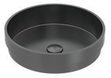 Vanity Vessel 16" Semi-Inset Round Vessel Sink, SUS304 with Fixed Drain