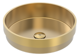 Vanity Vessel 16" Semi-Inset Round Vessel Sink, SUS304 with Fixed Drain