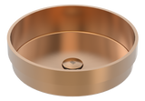 Vanity Vessel 16" Semi-Inset Round Vessel Sink, SUS304 with Fixed Drain