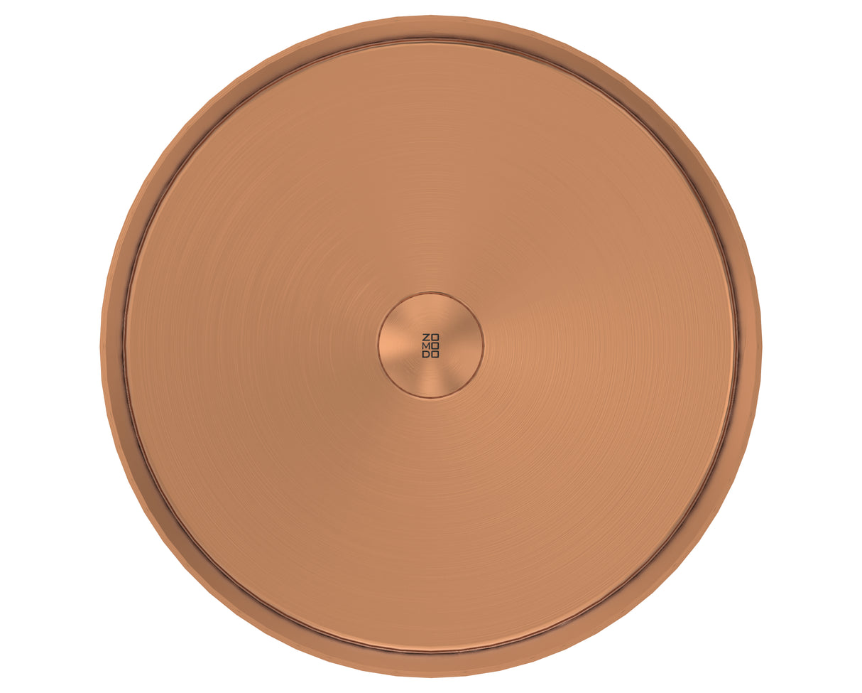 Vanity Vessel 16" Semi-Inset Round Vessel Sink, SUS304 with Fixed Drain