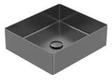 Vanity Vessel 15" Square Vessel Sink, SUS304 with Fixed Drain Kit