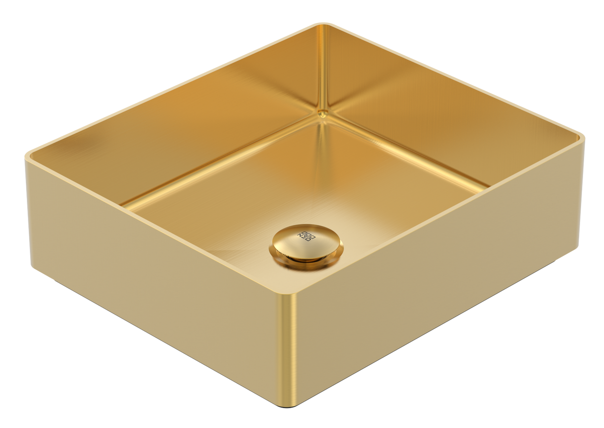 Vanity Vessel 15" Square Vessel Sink, SUS304 with Fixed Drain Kit