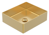 Vanity Vessel 15" Square Vessel Sink, SUS304 with Fixed Drain Kit