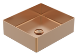 Vanity Vessel 15" Square Vessel Sink, SUS304 with Fixed Drain Kit
