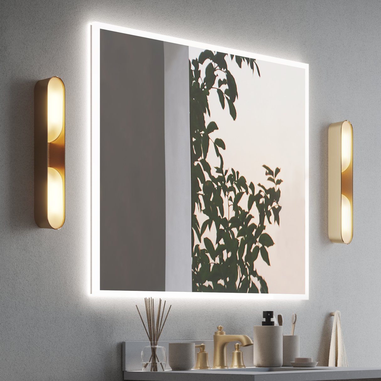 AURA 48" x 36" LED Mirror, Rectangular