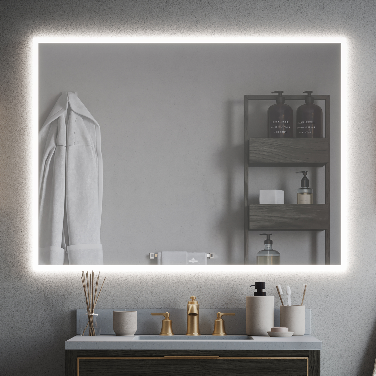 AURA 48" x 36" LED Mirror, Rectangular