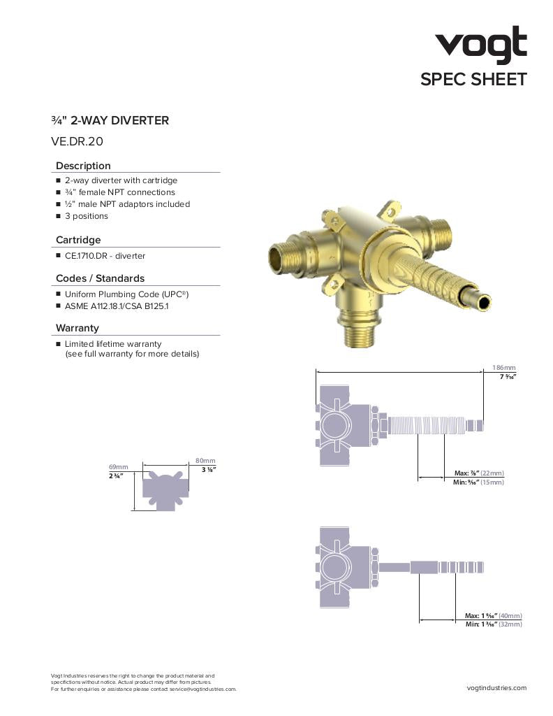 3/4" 2-WAY DIVERTER VALVE