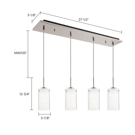 Kuzco Verona 4-in 4 Head Multi Pendant
