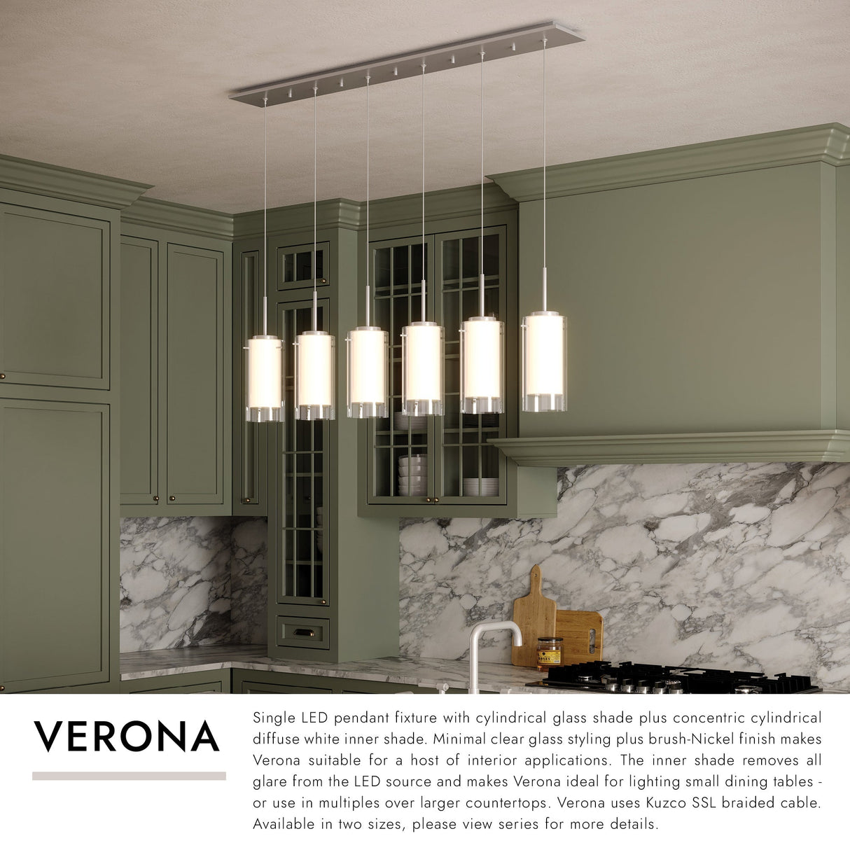 Kuzco Verona 4-in 6 Head Multi Pendant