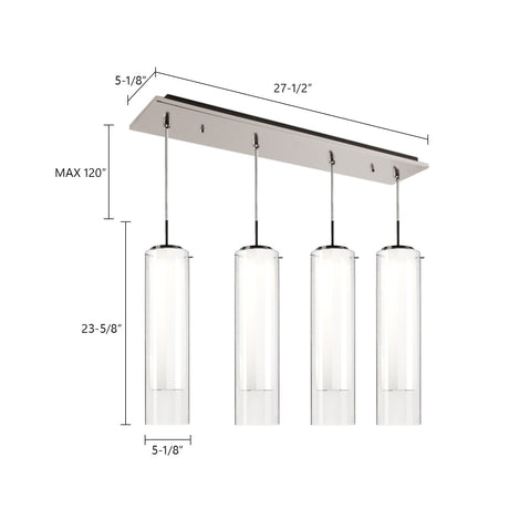 Kuzco Verona 5-in 4 Head Multi Pendant