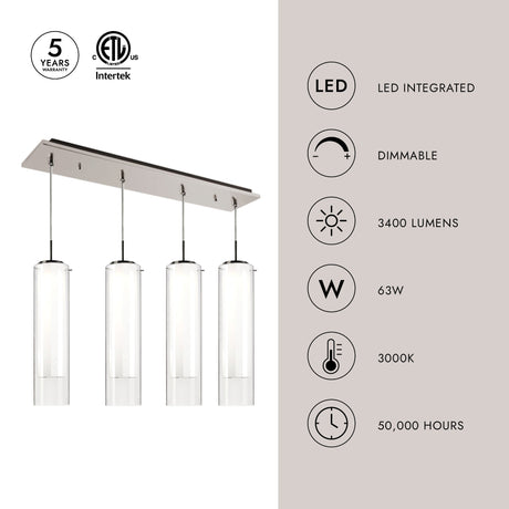 Kuzco Verona 5-in 4 Head Multi Pendant
