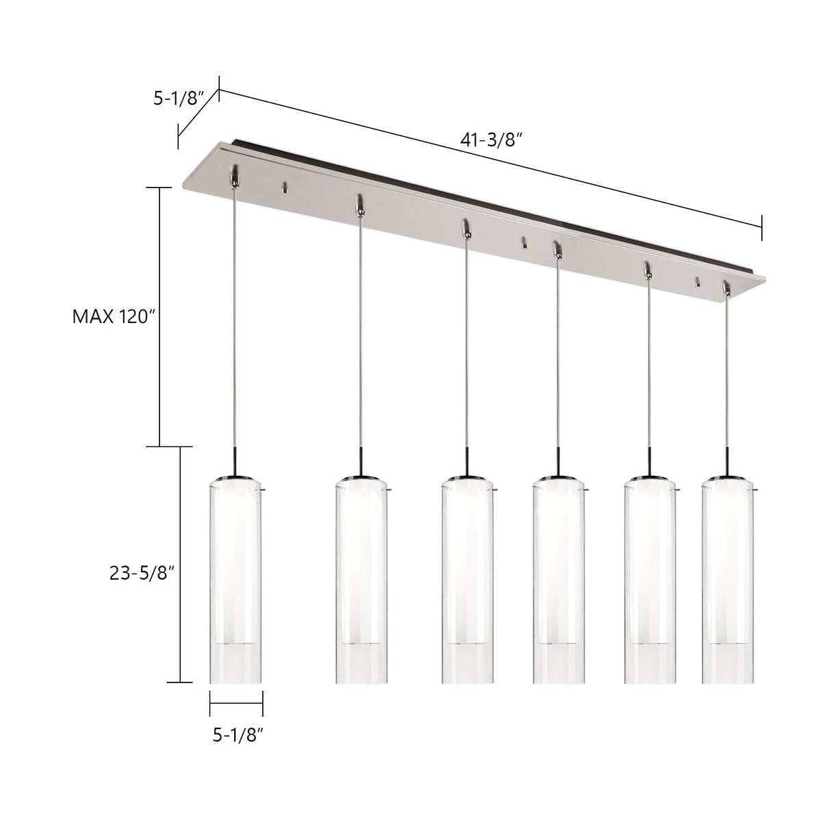 Kuzco Verona 5-in 6 Head Multi Pendant