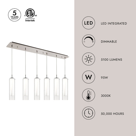 Kuzco Verona 5-in 6 Head Multi Pendant
