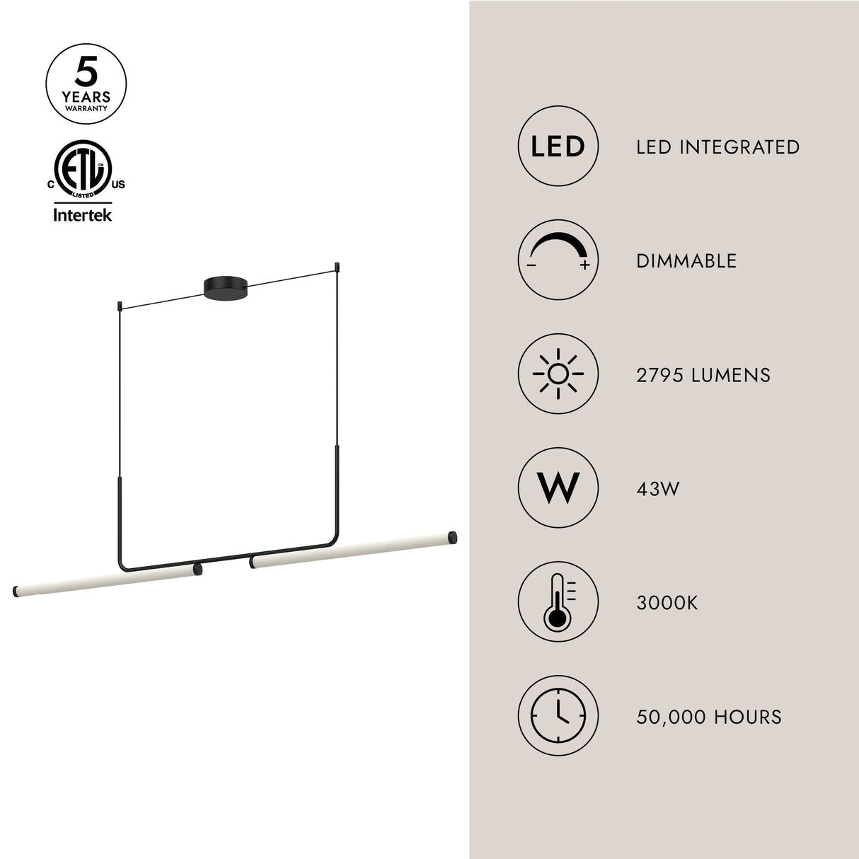 Kuzco Vesper 73-in Linear Pendant