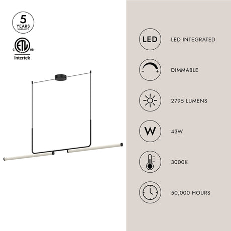 Kuzco Vesper 73-in Linear Pendant
