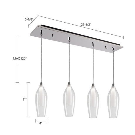 Kuzco Victoria 4-in 4 Head Multi Pendant