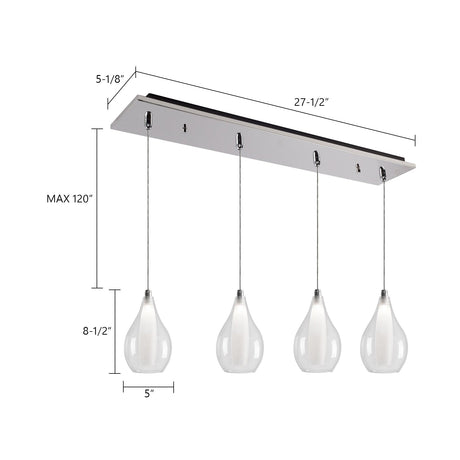 Kuzco Victoria 5-in 4 Head Multi Pendant