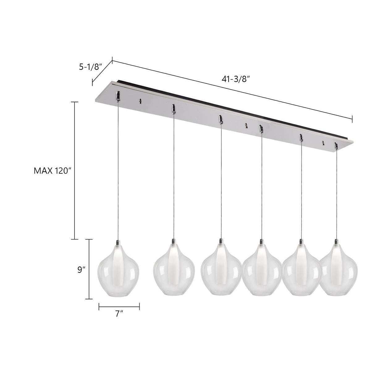Kuzco Victoria 7-in 6 Head Multi Pendant