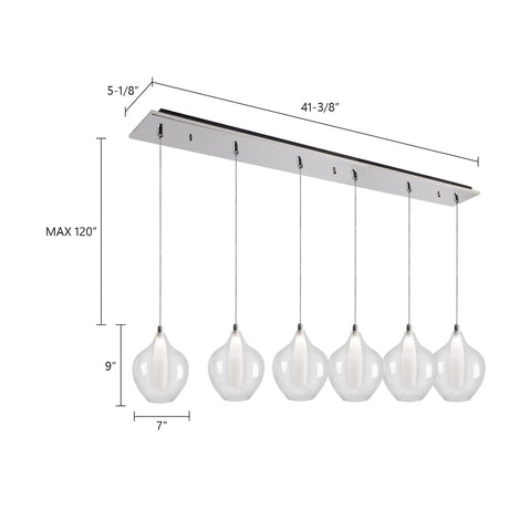 Kuzco Victoria 7-in 6 Head Multi Pendant