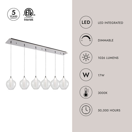 Kuzco Victoria 7-in 6 Head Multi Pendant