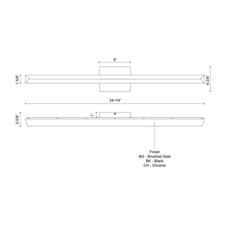 Kuzco Saphir 34-in Vanity Light