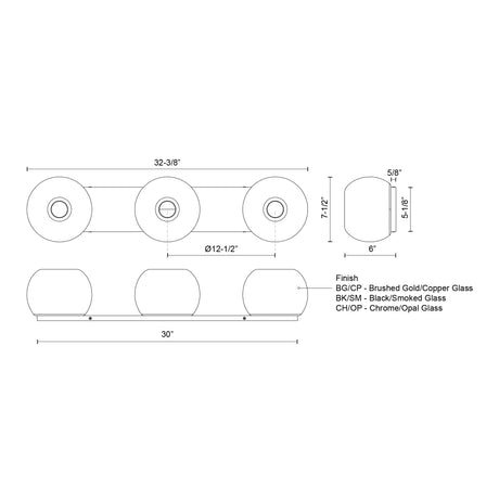 Kuzco Samar 32-in Vanity Light