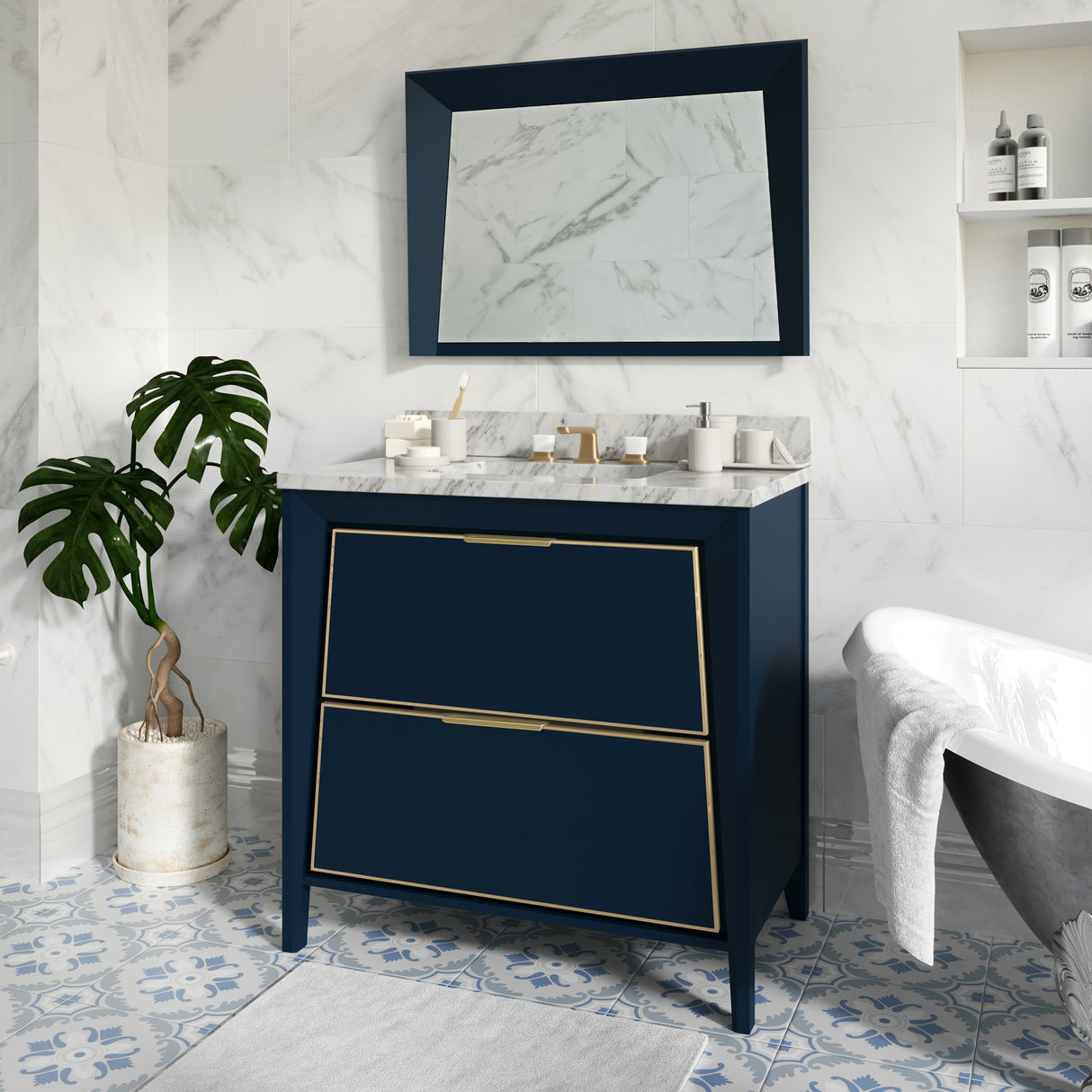 CANTO Metal Trim 36-in Single-Basin Vanity