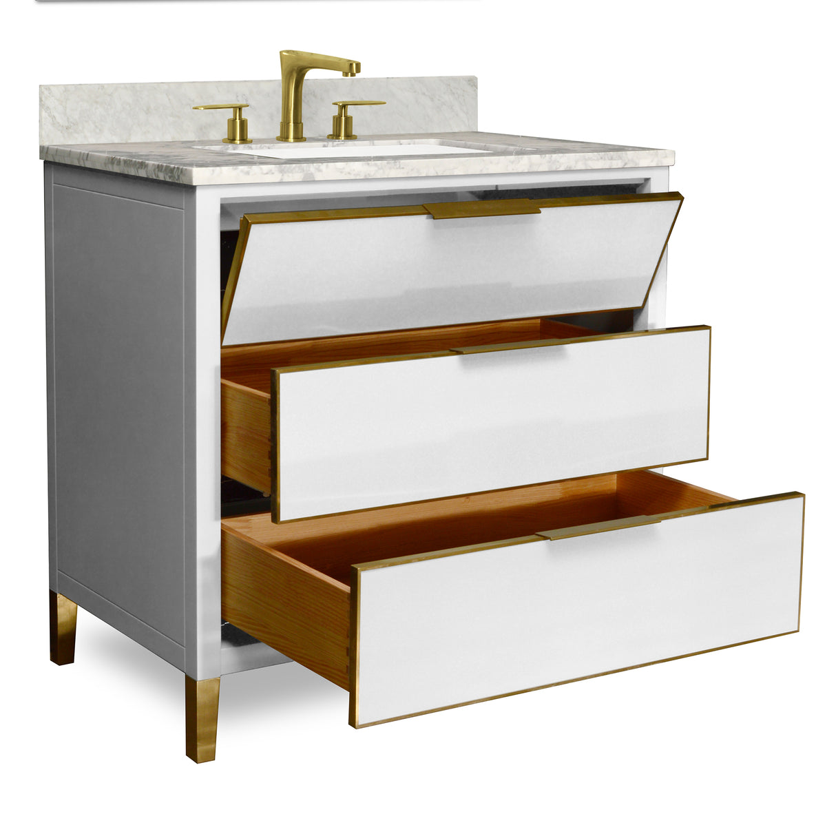MUSE Metal Trim 36-in Single-Basin Vanity