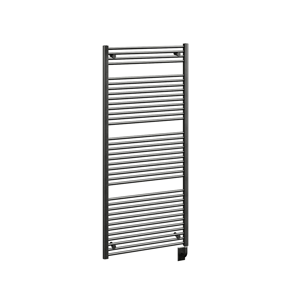 29.5"x66.5" Tuzio Savoy Towel Warmer in Matte Black / Electric Plug-I