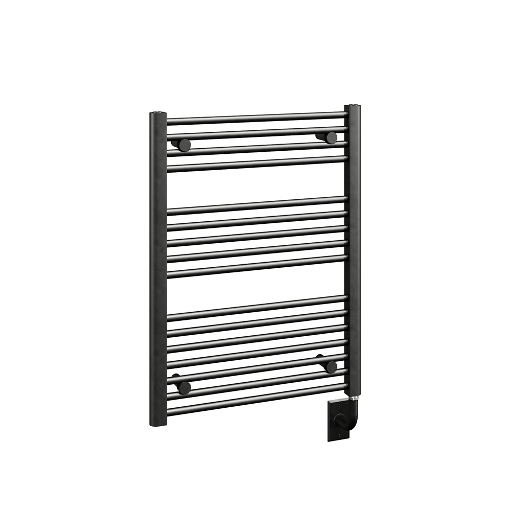 23.5"x19" Tuzio Savoy Towel Warmer in Matte Black / Hydronic
