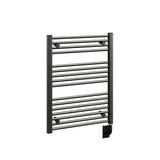 23.5"x19" Tuzio Savoy Towel Warmer in Matte Black / Hydronic