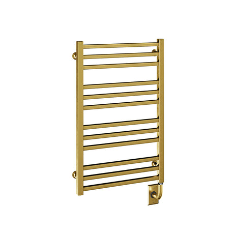19.5"x31" Tuzio Avento Towel Warmer in Brushed Gold / Electric Hardwired