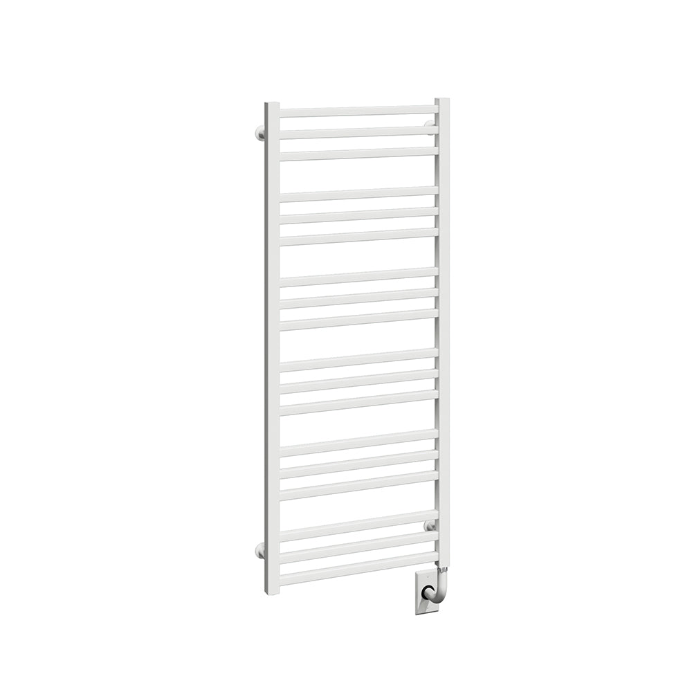 19.5"x47.5" Tuzio Avento Towel Warmer in Matte White / Hydronic