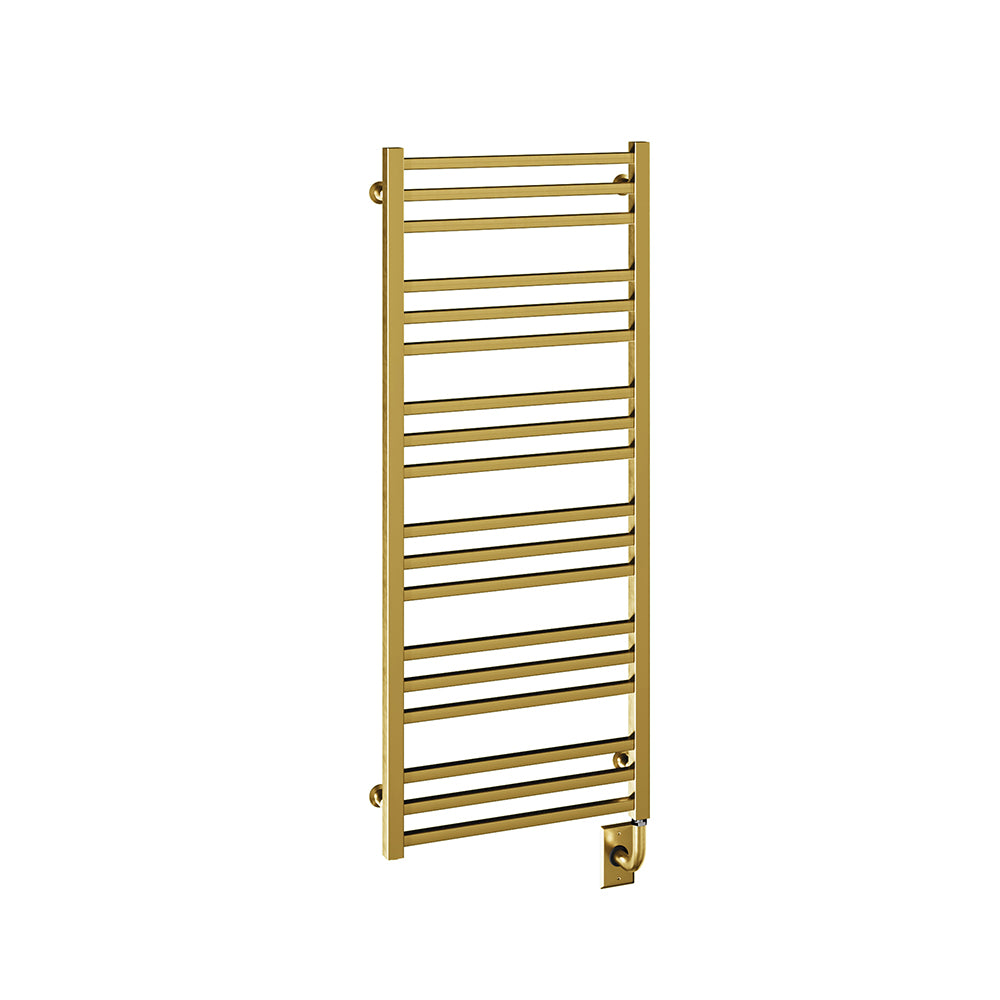 19.5"x47.5" Tuzio Avento Towel Warmer in Brushed Gold / Electric Hardwired