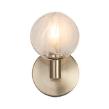 Matteo 1-light wall sconce with swirl glass globe, front view