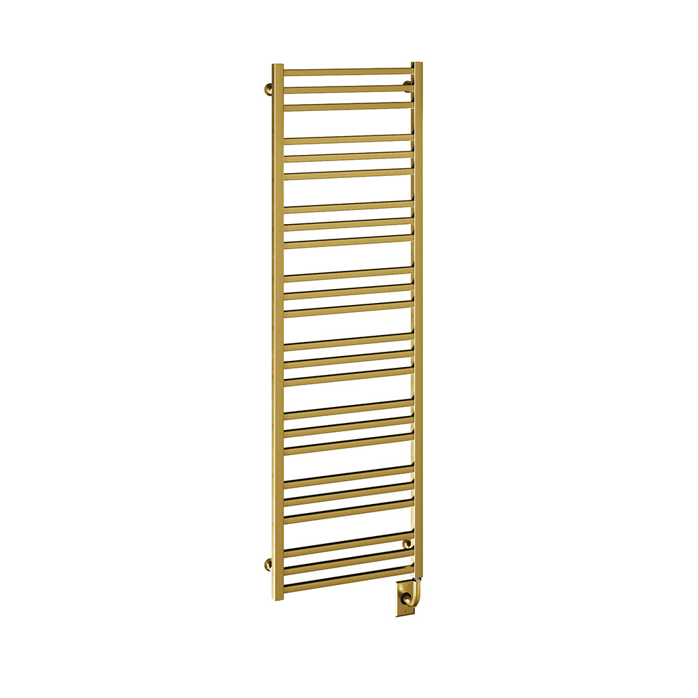 19.5"x64" Tuzio Avento Towel Warmer in Brushed Gold / Electric Hardwired