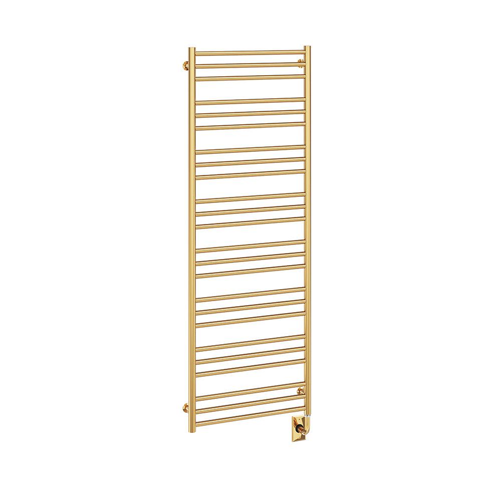 23.5"x64" Tuzio Sorano Towel Warmer in Unlacquered Brass / Electric Hardwired