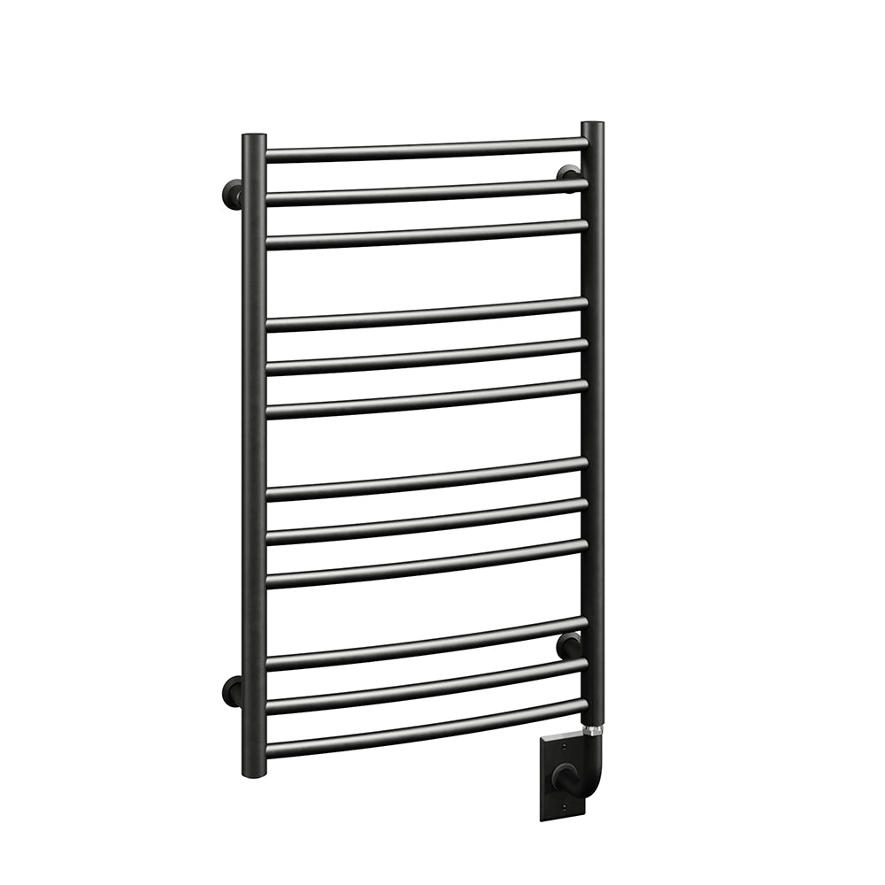 19.5"x31" Tuzio Laveno Towel Warmer in Matte Black / Hydronic